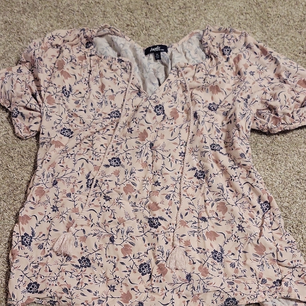 Blush Pink Floral Blouse